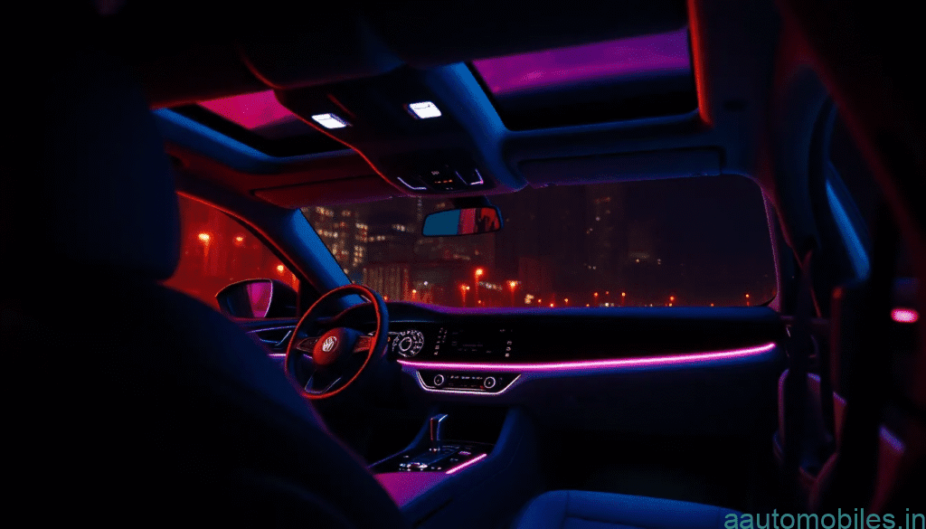 Skoda Superb 2022 interior at night