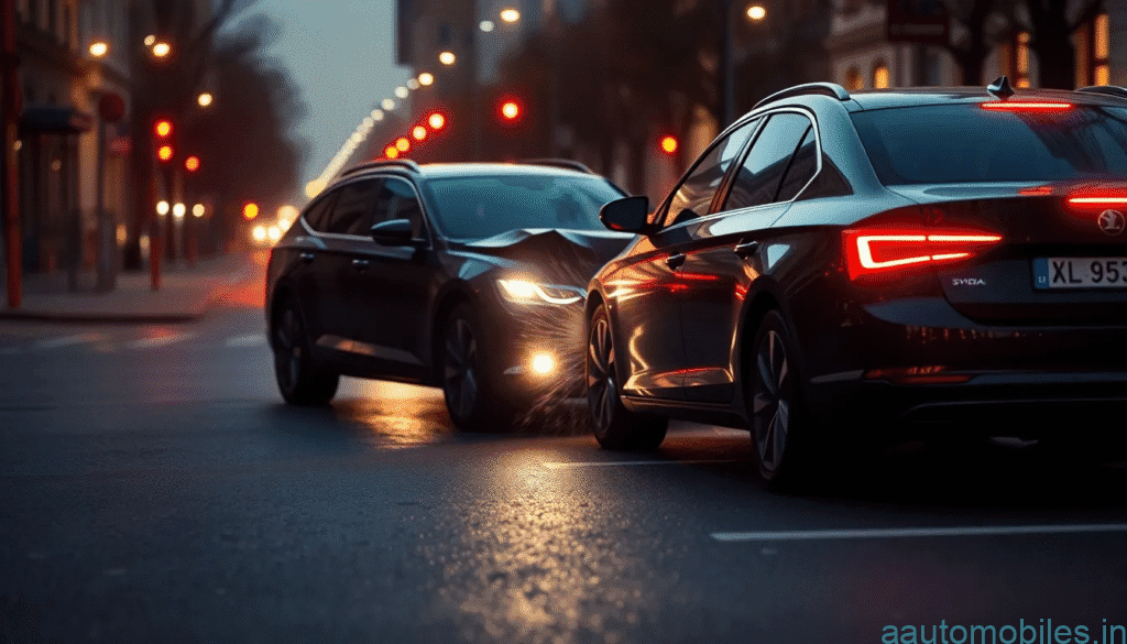 Skoda Superb 2022 in a minor collision scenario