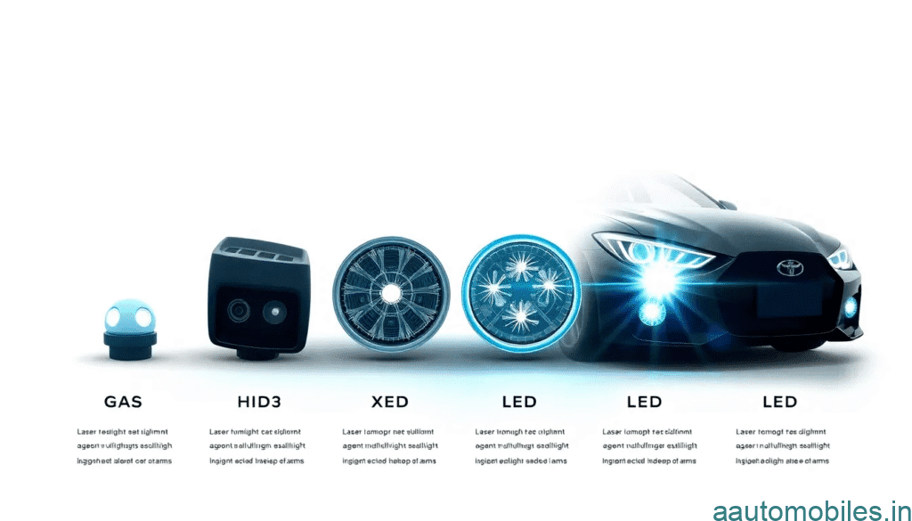 Evolution of Headlights (Timeline Graphic)