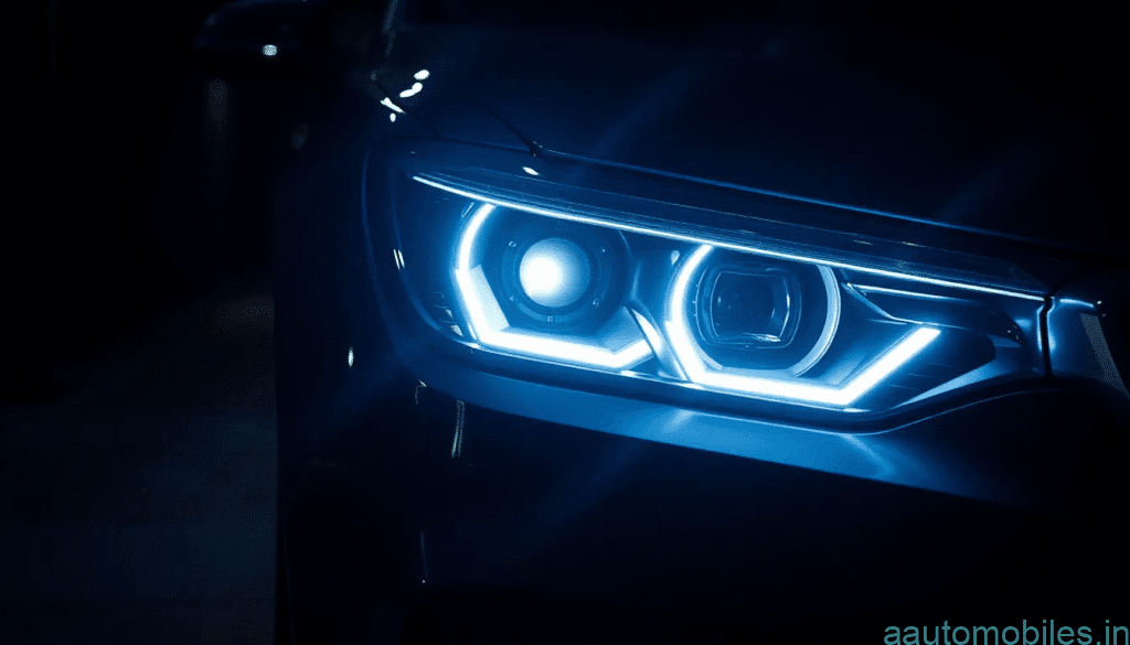 Modern LED & DRL Car Front View