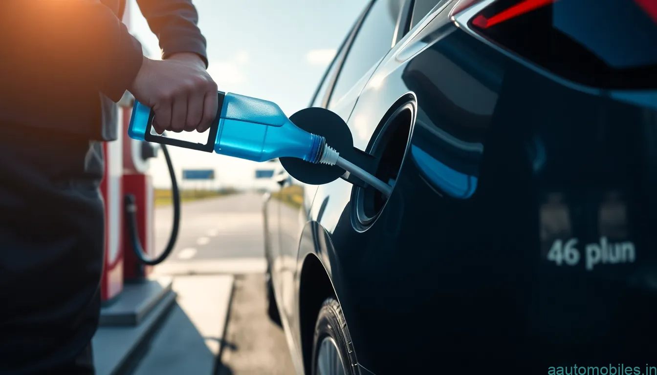 “Driver refilling AdBlue tank”