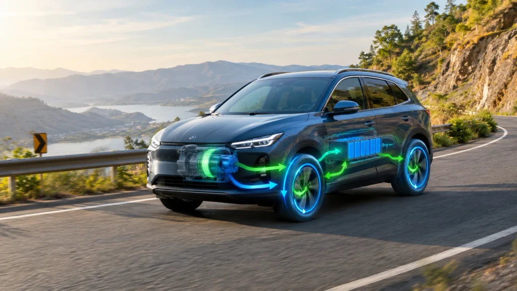Regenerative braking while driving an EV downhill