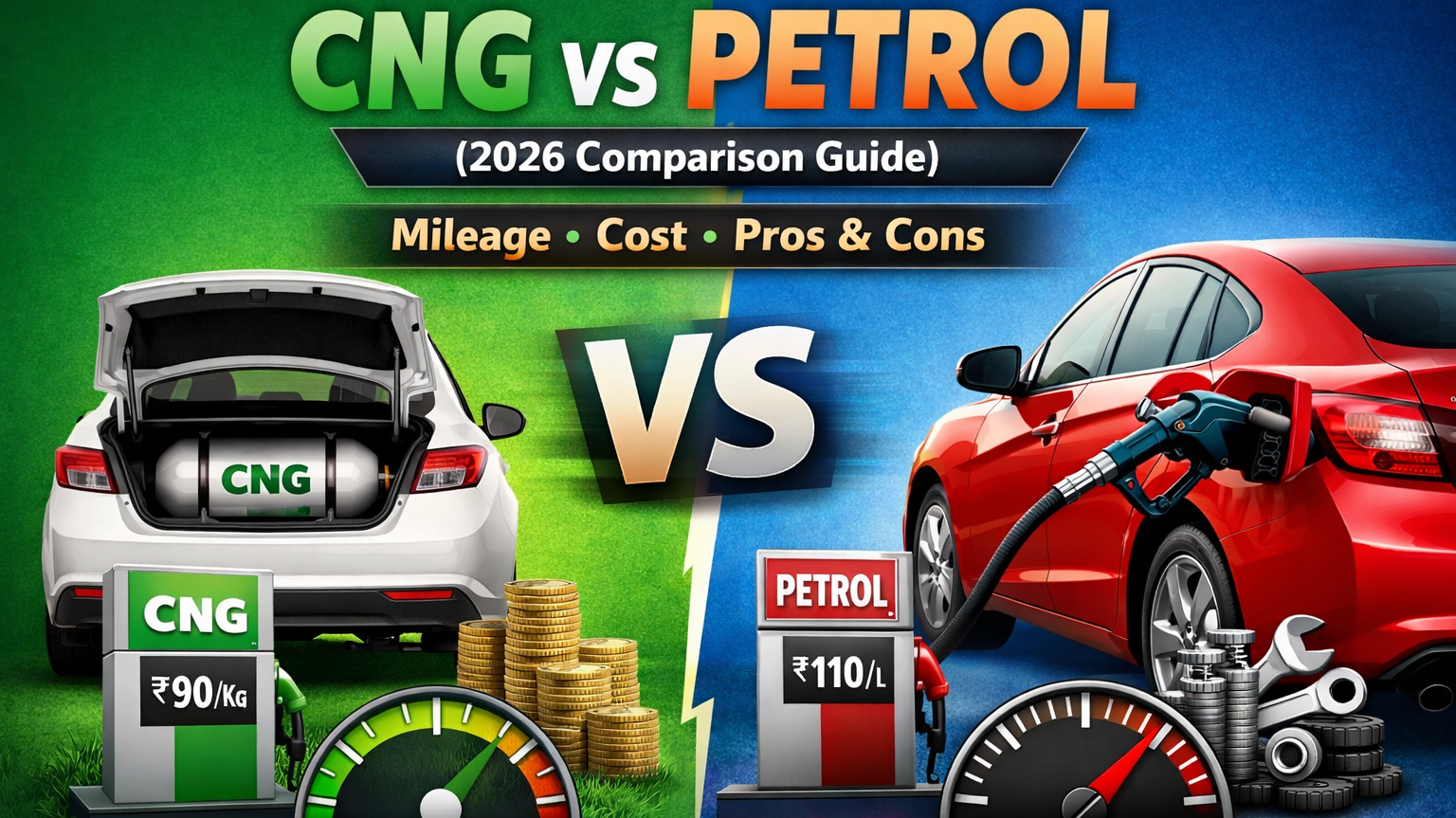 CNG vs Petrol – Mileage, Cost, Pros/Cons (2026 Comparison Guide)