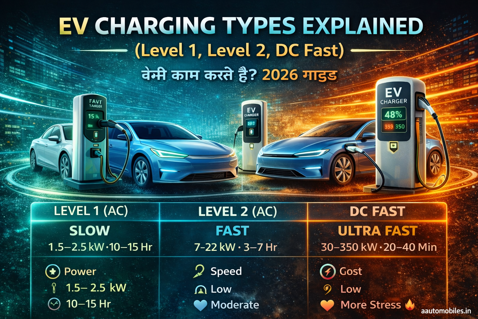 EV charging types comparison for 2026