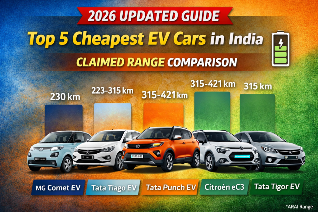 Top 5 budget EVs in India (2026)