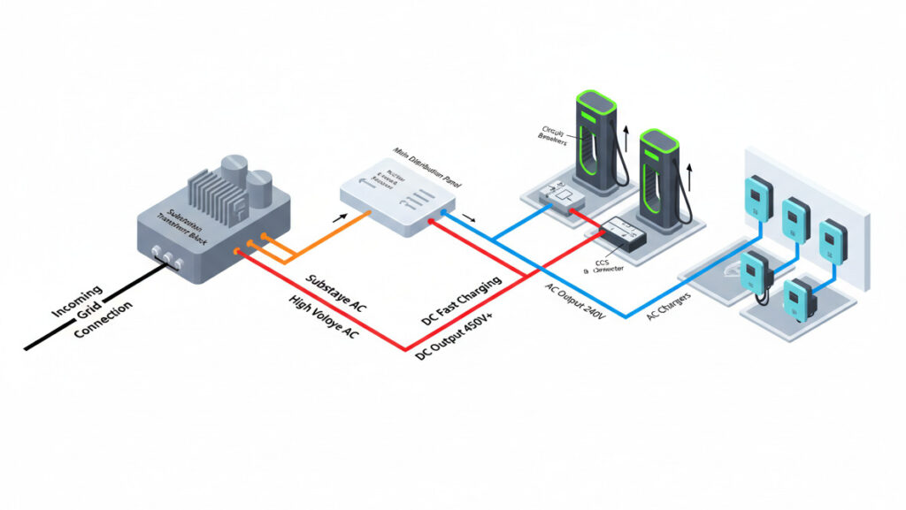 Charging Station Layout Schematic