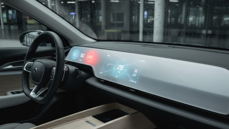 ABS warning light glowing