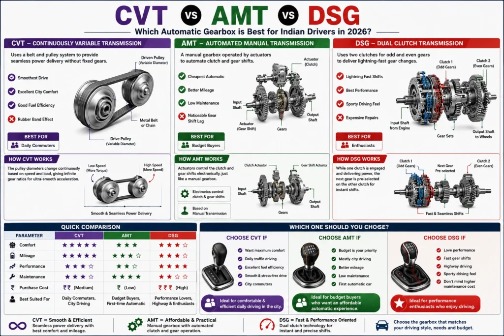 CVT vs AMT vs DCT (DSG)