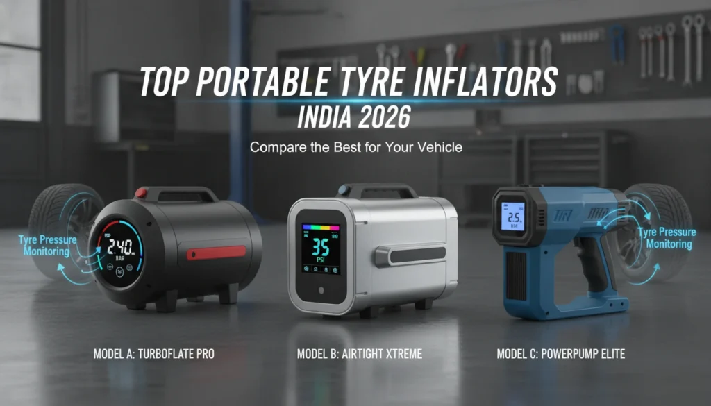 Top tyre inflators for cars in India 2026 comparison banner