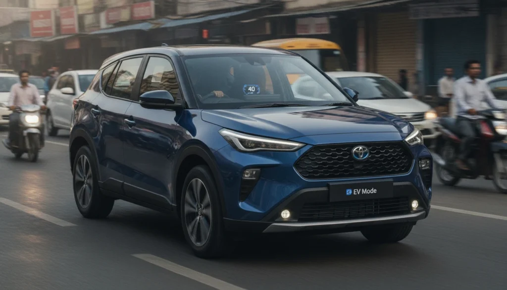  "Toyota Hyryder strong hybrid SUV – best real world mileage 27 kmpl with EV mode"